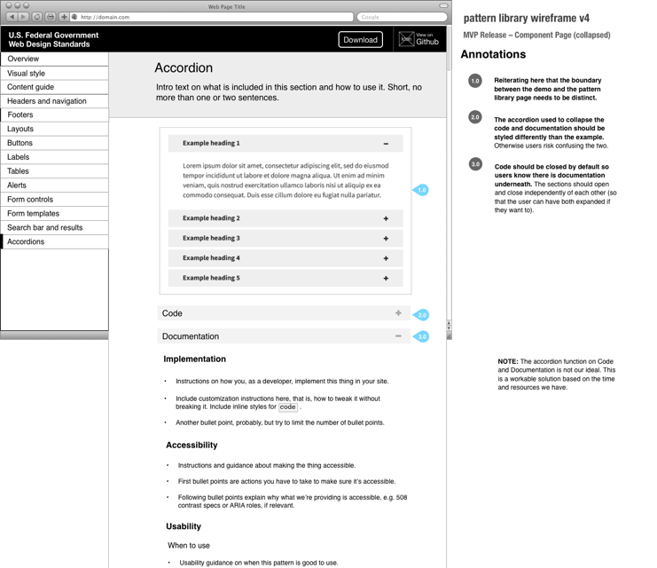 component page wireframe